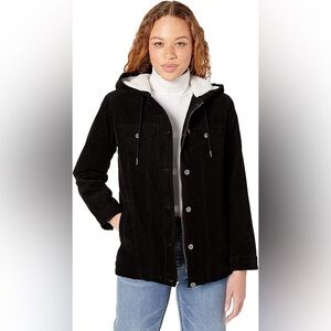 Levi's Women's The Mia Corduroy Oversized Hooded Sherpa Trucker Jacket sz Medium